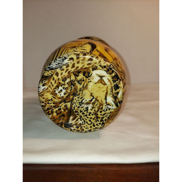 La Vie African Animal Safari Patchwork Print Vase - Picture 2 of 3